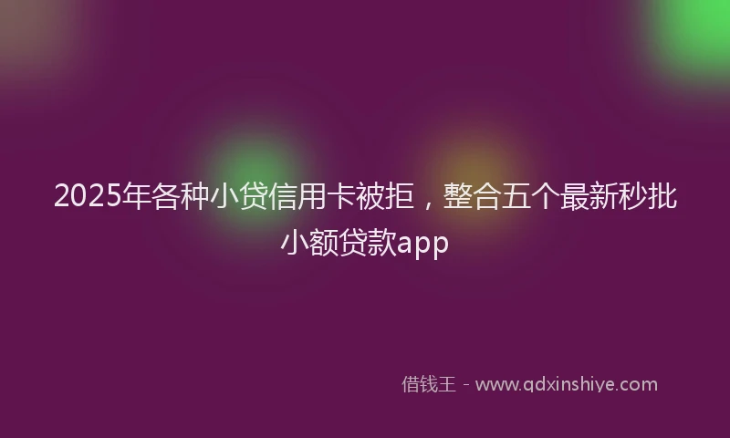 2025年各种小贷信用卡被拒，整合五个最新秒批小额贷款app