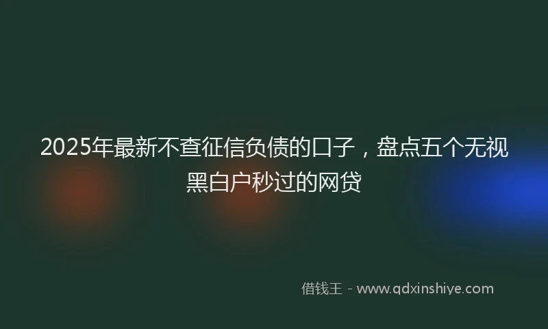 2025年最新不查征信负债的口子，盘点五个无视黑白户秒过的网贷