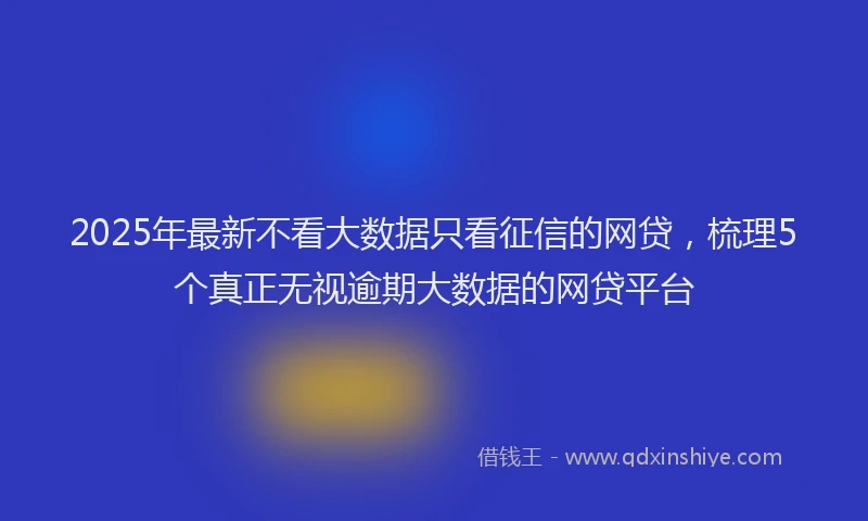 2025年最新不看大数据只看征信的网贷，梳理5个真正无视逾期大数据的网贷平台