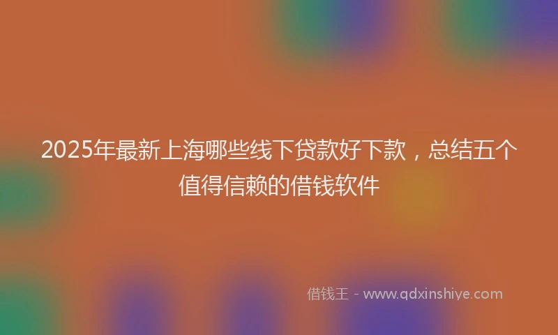 2025年最新上海哪些线下贷款好下款，总结五个值得信赖的借钱软件