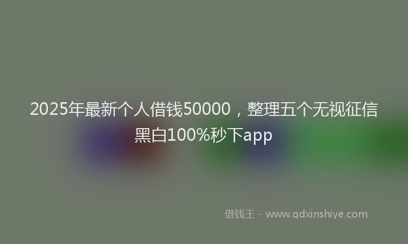2025年最新个人借钱50000，整理五个无视征信黑白100%秒下app