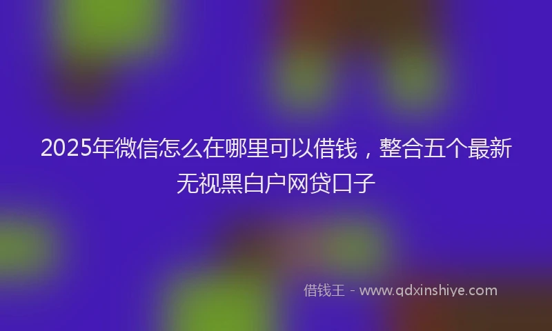 2025年微信怎么在哪里可以借钱，整合五个最新无视黑白户网贷口子