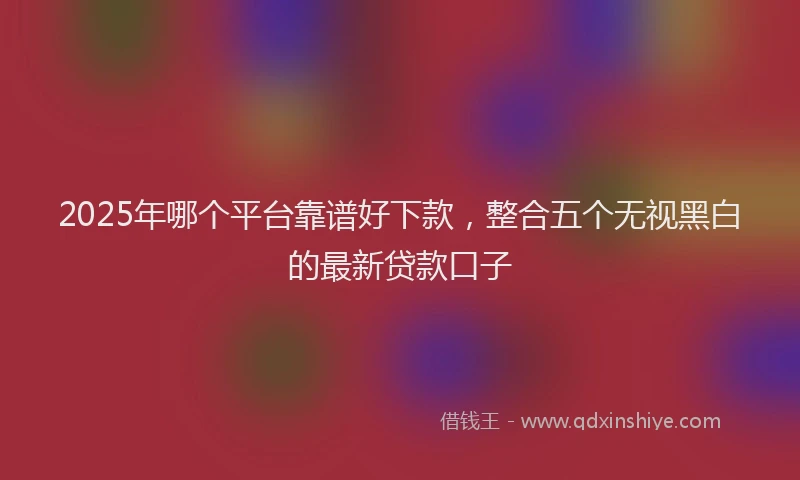2025年哪个平台靠谱好下款，整合五个无视黑白的最新贷款口子