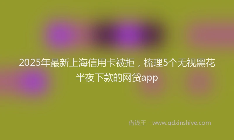 2025年最新上海信用卡被拒，梳理5个无视黑花半夜下款的网贷app