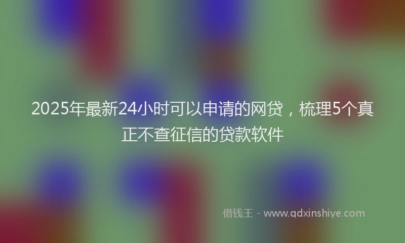 2025年最新24小时可以申请的网贷，梳理5个真正不查征信的贷款软件
