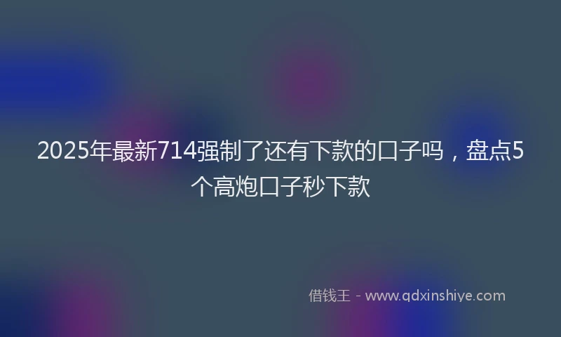 2025年最新714强制了还有下款的口子吗，盘点5个高炮口子秒下款