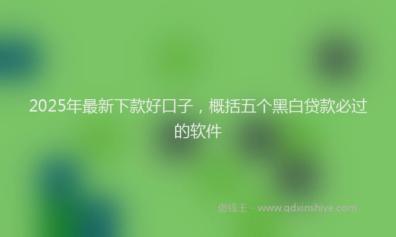 2025年最新下款好口子，概括五个黑白贷款必过的软件