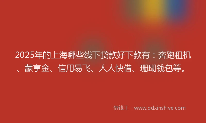 2025年的上海哪些线下贷款好下款有：奔跑租机、蒙享金、信用易飞、人人快借、珊瑚钱包等。