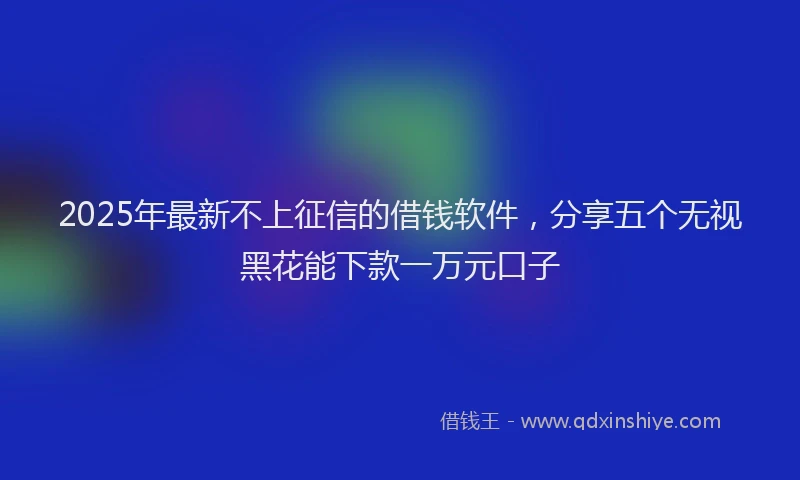 2025年最新不上征信的借钱软件，分享五个无视黑花能下款一万元口子