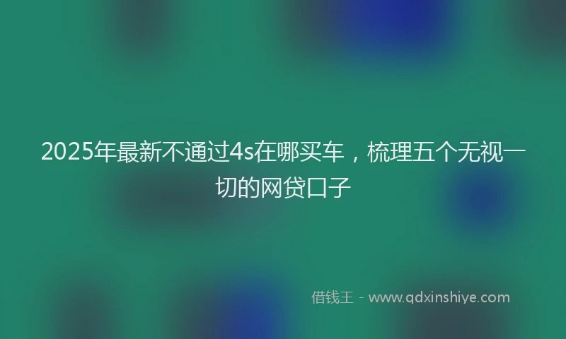 2025年最新不通过4s在哪买车，梳理五个无视一切的网贷口子