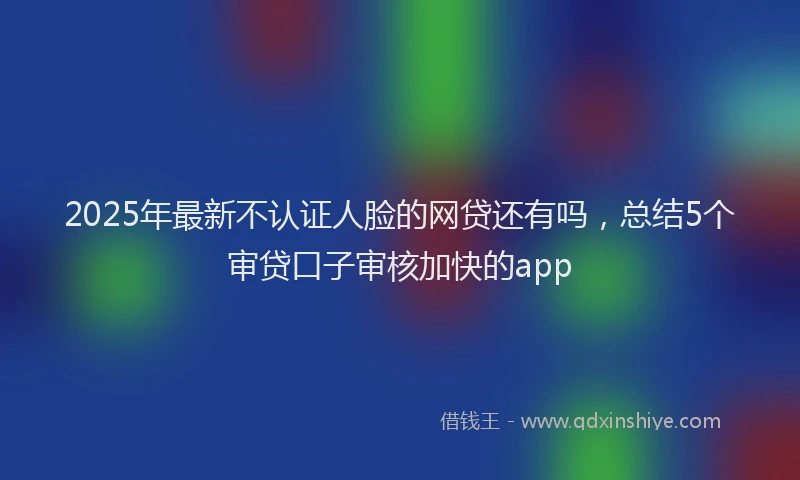 2025年最新不认证人脸的网贷还有吗，总结5个审贷口子审核加快的app