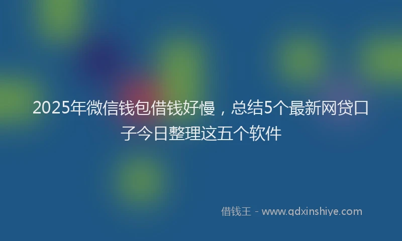 2025年微信钱包借钱好慢，总结5个最新网贷口子今日整理这五个软件