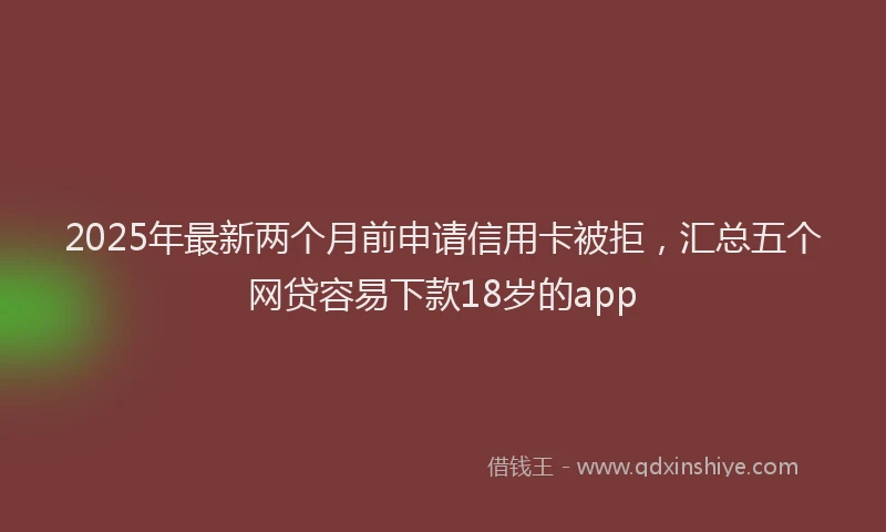 2025年最新两个月前申请信用卡被拒，汇总五个网贷容易下款18岁的app