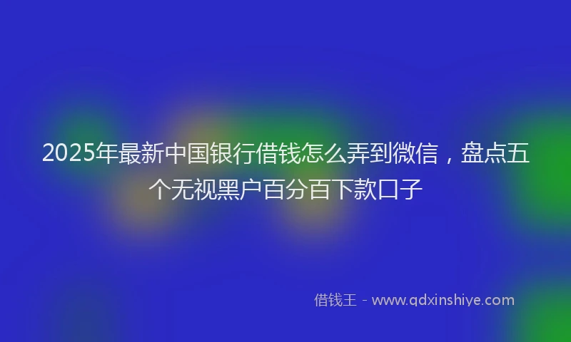 2025年最新中国银行借钱怎么弄到微信，盘点五个无视黑户百分百下款口子
