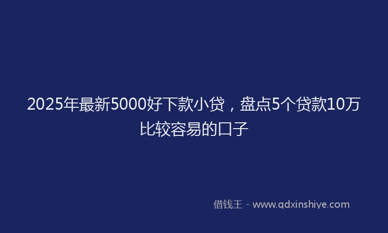 2025年最新5000好下款小贷，盘点5个贷款10万比较容易的口子