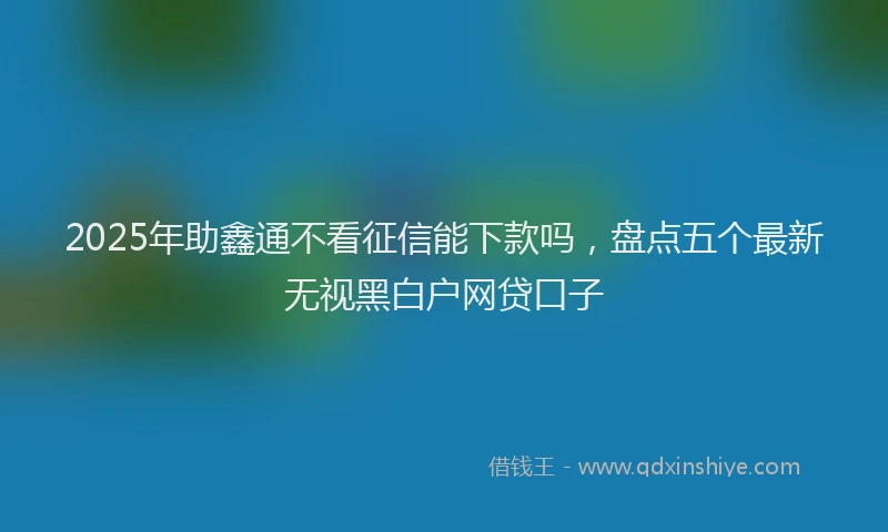 2025年助鑫通不看征信能下款吗，盘点五个最新无视黑白户网贷口子