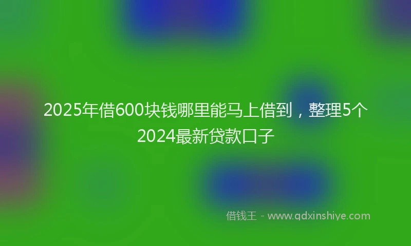 2025年借600块钱哪里能马上借到，整理5个2024最新贷款口子