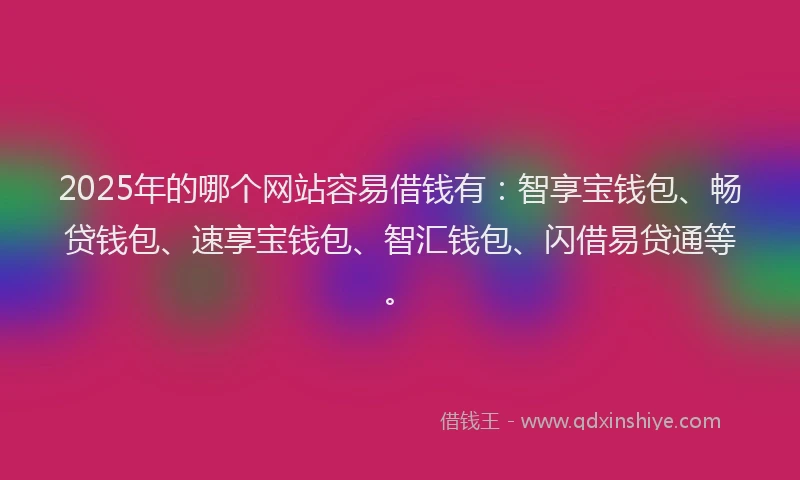 2025年的哪个网站容易借钱有：智享宝钱包、畅贷钱包、速享宝钱包、智汇钱包、闪借易贷通等。