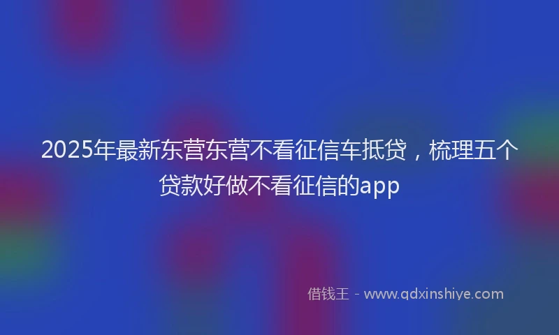 2025年最新东营东营不看征信车抵贷，梳理五个贷款好做不看征信的app