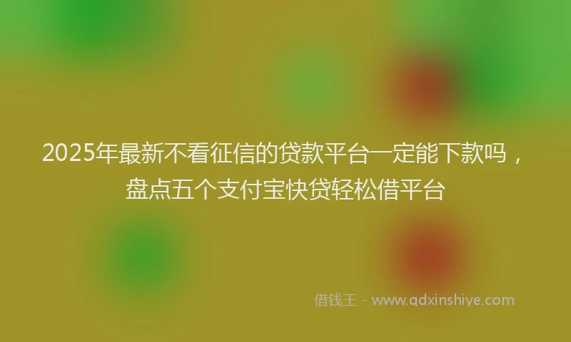 2025年最新不看征信的贷款平台一定能下款吗，盘点五个支付宝快贷轻松借平台