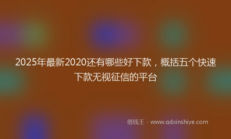 2025年最新2020还有哪些好下款，概括五个快速下款无视征信的平台