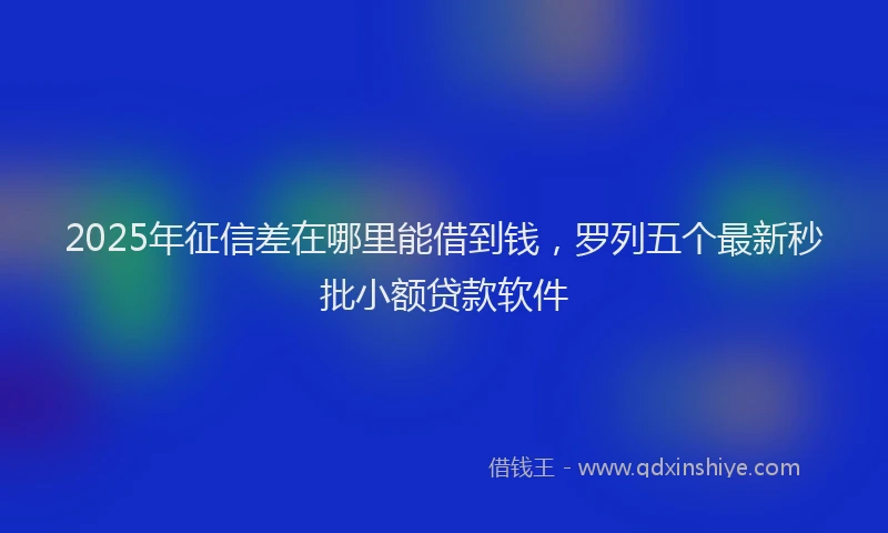 2025年征信差在哪里能借到钱，罗列五个最新秒批小额贷款软件