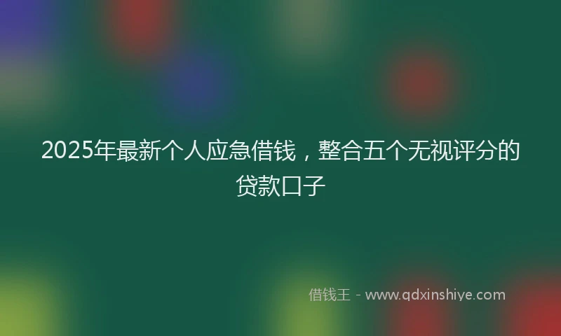2025年最新个人应急借钱，整合五个无视评分的贷款口子