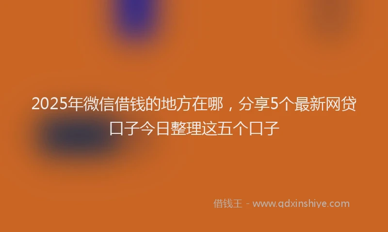 2025年微信借钱的地方在哪，分享5个最新网贷口子今日整理这五个口子