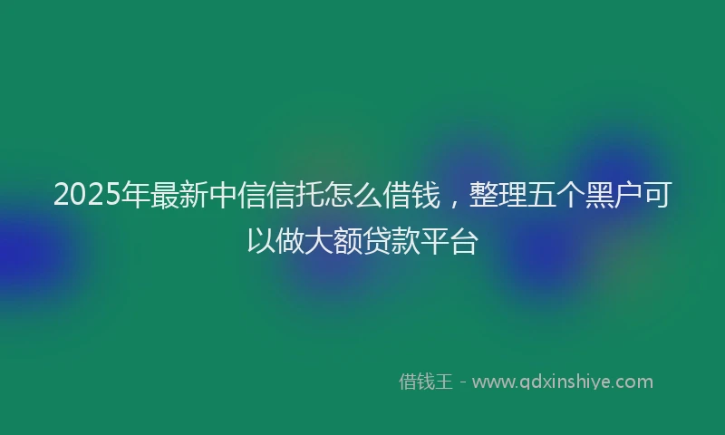 2025年最新中信信托怎么借钱，整理五个黑户可以做大额贷款平台