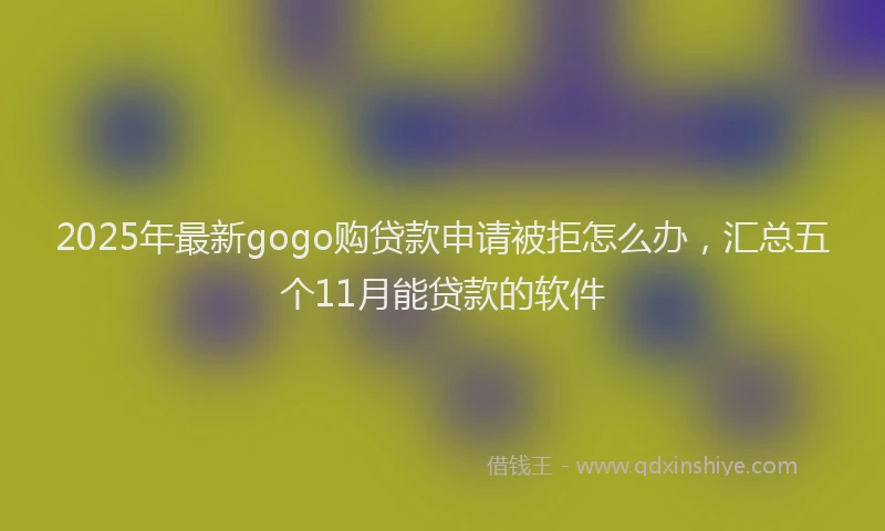 2025年最新gogo购贷款申请被拒怎么办，汇总五个11月能贷款的软件