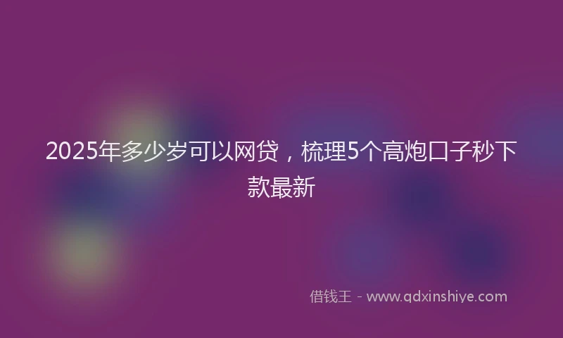 2025年多少岁可以网贷，梳理5个高炮口子秒下款最新