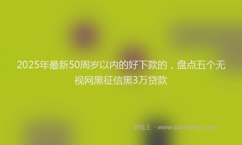 2025年最新50周岁以内的好下款的，盘点五个无视网黑征信黑3万贷款