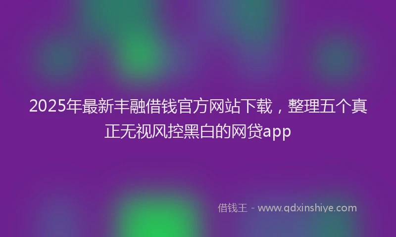 2025年最新丰融借钱官方网站下载，整理五个真正无视风控黑白的网贷app