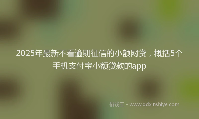 2025年最新不看逾期征信的小额网贷，概括5个手机支付宝小额贷款的app