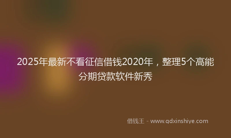 2025年最新不看征信借钱2020年，整理5个高能分期贷款软件新秀