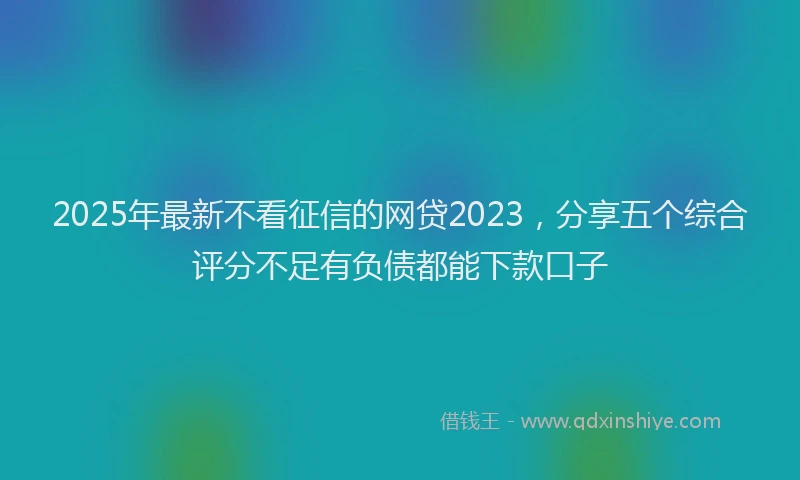 2025年最新不看征信的网贷2023，分享五个综合评分不足有负债都能下款口子