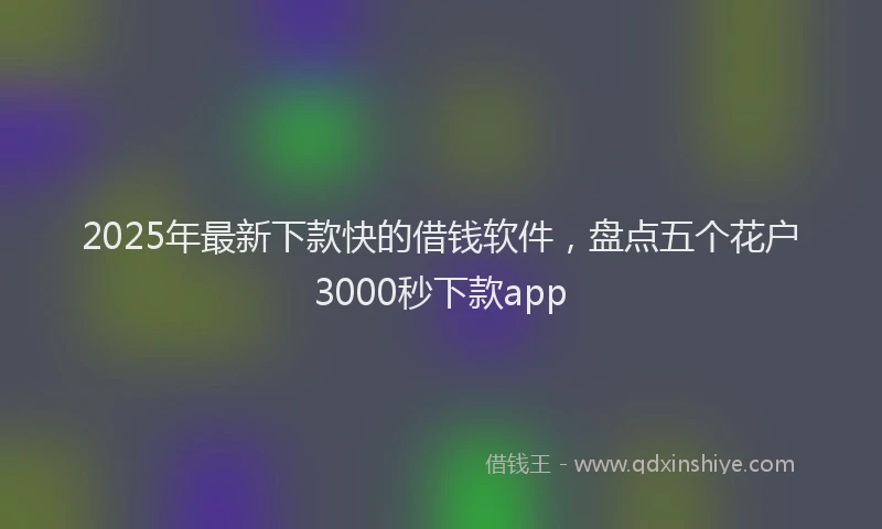 2025年最新下款快的借钱软件，盘点五个花户3000秒下款app