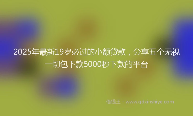 2025年最新19岁必过的小额贷款，分享五个无视一切包下款5000秒下款的平台