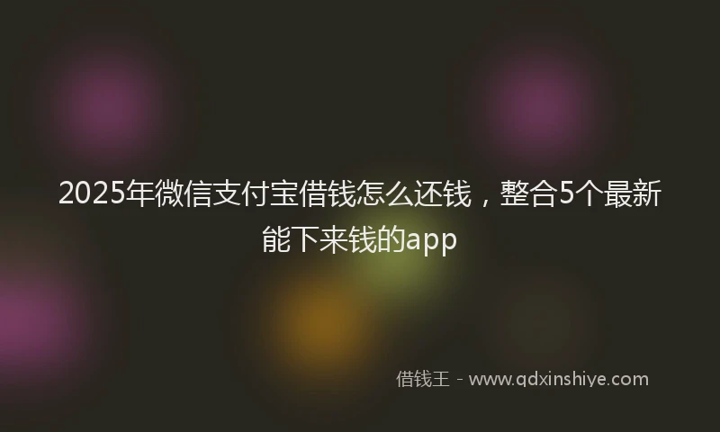 2025年微信支付宝借钱怎么还钱，整合5个最新能下来钱的app