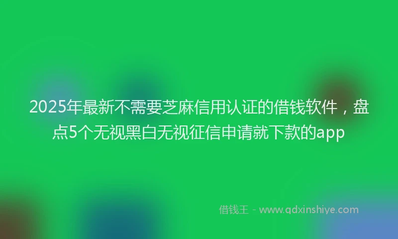2025年最新不需要芝麻信用认证的借钱软件，盘点5个无视黑白无视征信申请就下款的app