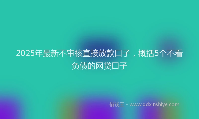 2025年最新不审核直接放款口子，概括5个不看负债的网贷口子