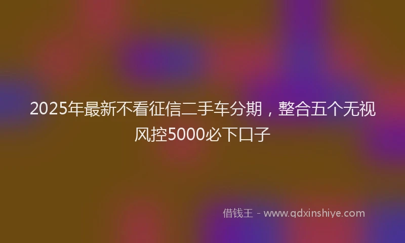 2025年最新不看征信二手车分期，整合五个无视风控5000必下口子