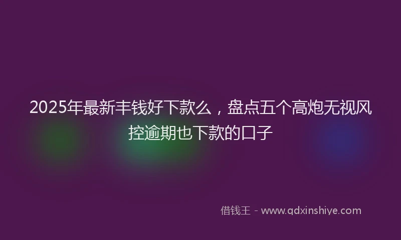 2025年最新丰钱好下款么，盘点五个高炮无视风控逾期也下款的口子