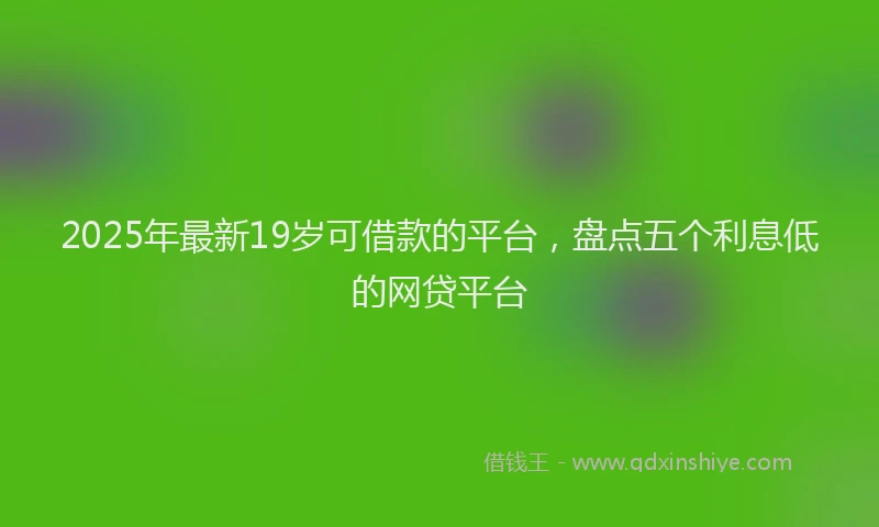 2025年最新19岁可借款的平台，盘点五个利息低的网贷平台
