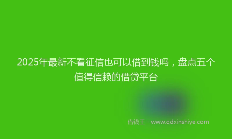 2025年最新不看征信也可以借到钱吗，盘点五个值得信赖的借贷平台