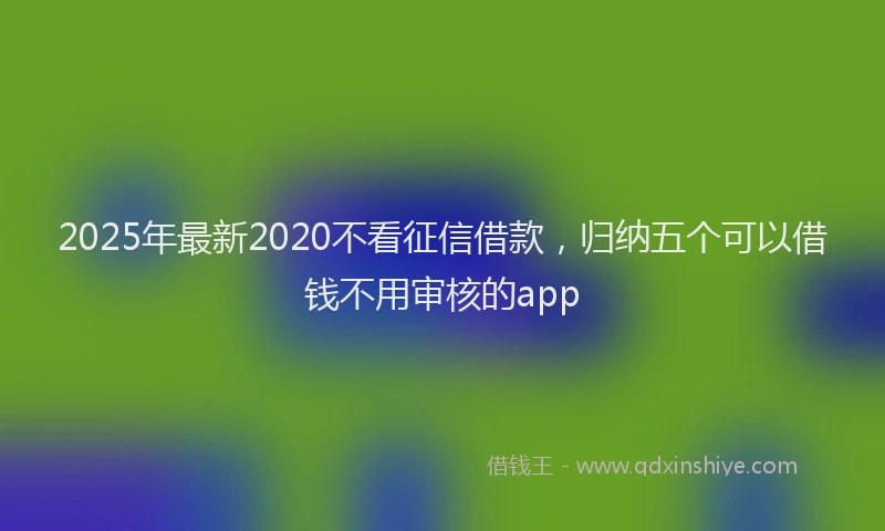 2025年最新2020不看征信借款，归纳五个可以借钱不用审核的app