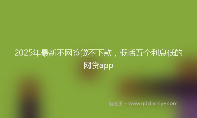 2025年最新不网签贷不下款，概括五个利息低的网贷app