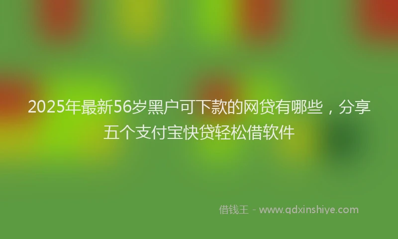 2025年最新56岁黑户可下款的网贷有哪些，分享五个支付宝快贷轻松借软件