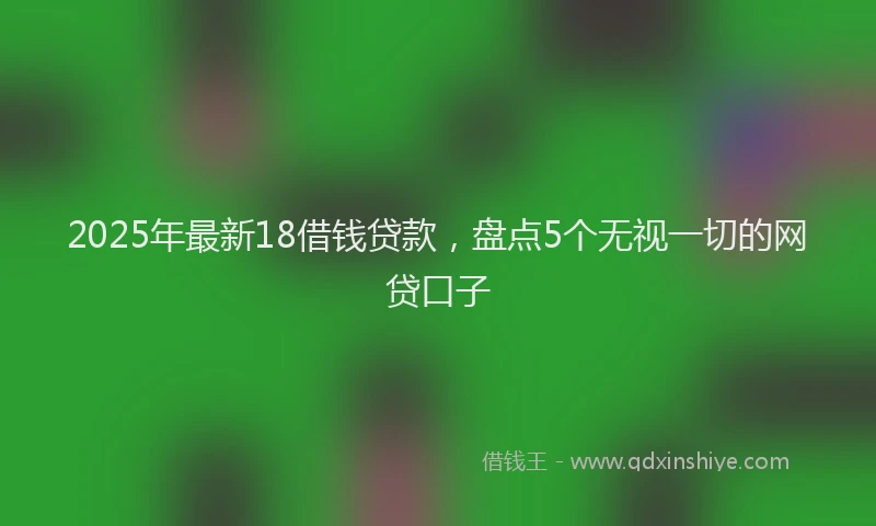 2025年最新18借钱贷款，盘点5个无视一切的网贷口子