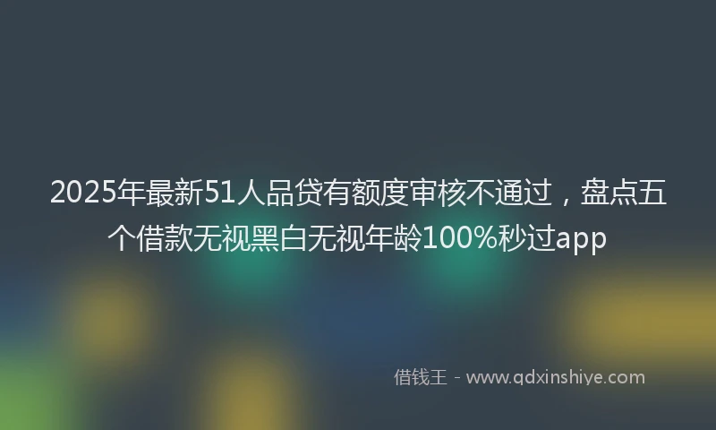 2025年最新51人品贷有额度审核不通过，盘点五个借款无视黑白无视年龄100%秒过app